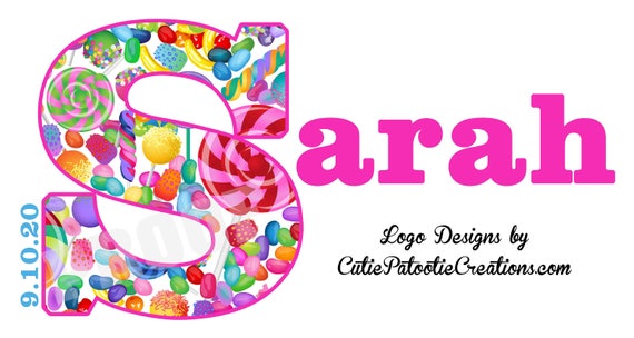 Candy Bat Mitzvah Logo, Candy Themed Bat Mitzvah Logo, Initial Bat Mitzvah Logo, Bat Mitzvah Party Logo, Custom Logo Design, Branding Logo Il_570xn