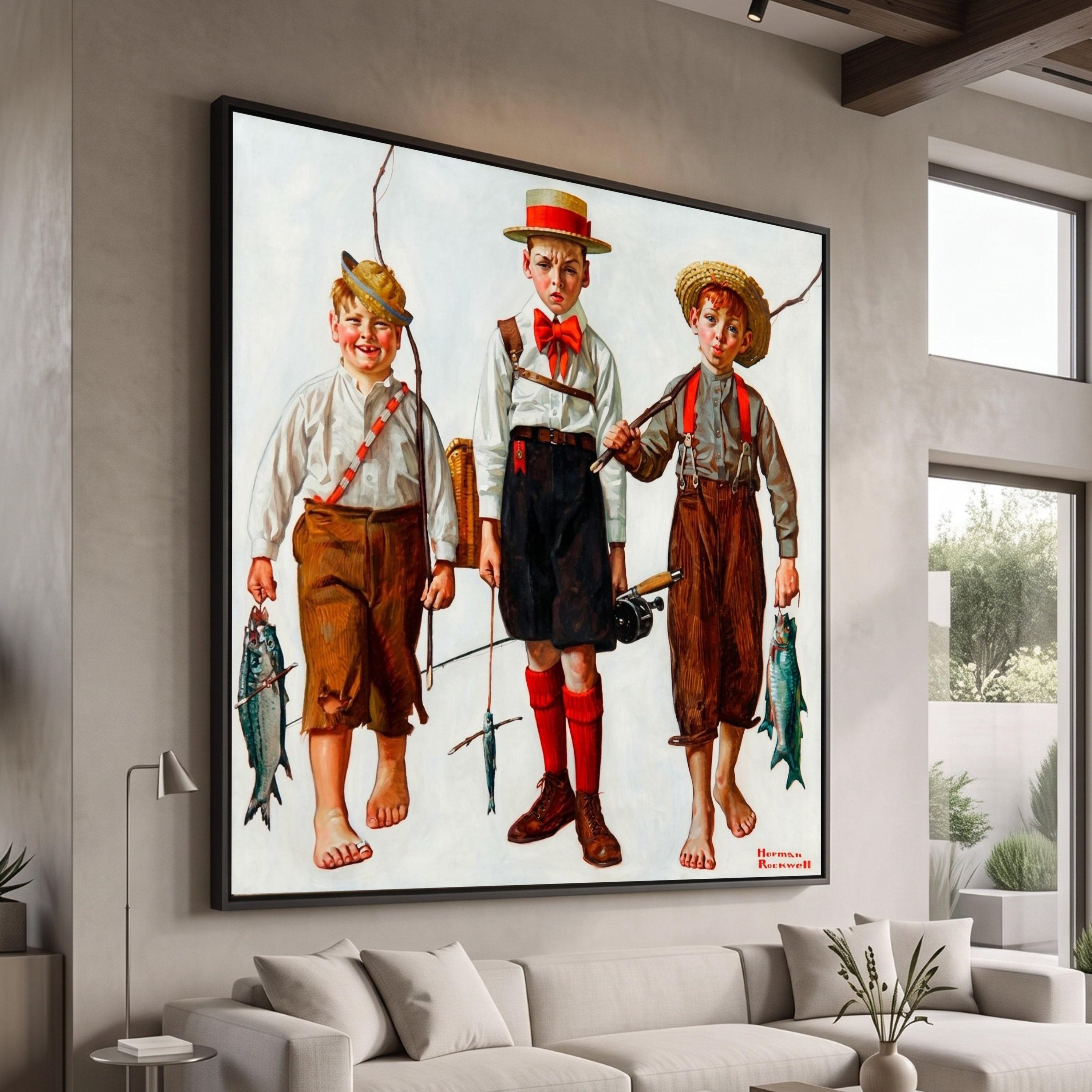 Norman Rockwell Boy Fishing - Etsy