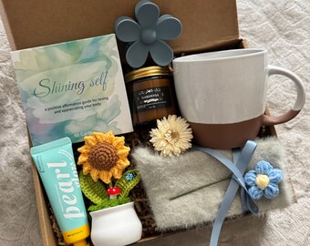 Sunshine Self Care Gift Box, Feel Better Package, Thinking of You Gift, Cheer Up Present for Women, Cozy Get Well Box, Birthday Relax Set