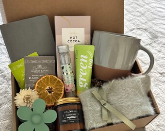 Minty Fresh Support Gift Box, Cozy Care Package for Her, Stress Relief Self Care Set, Encouragement Gift, Thinking of You Gift