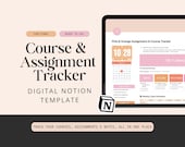 2026 assignment tracker for academic and college students Notion planner template student dashboard homework tracker course hub