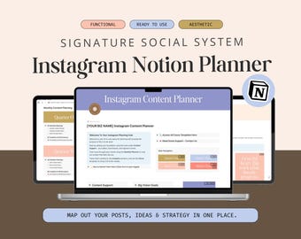 Notion Instagram Content Planner: Social Media Organizer (Digital Download)