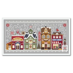 Christmas Village Cross Stitch Pattern: Winter Holiday Houses (PDF Pattern)