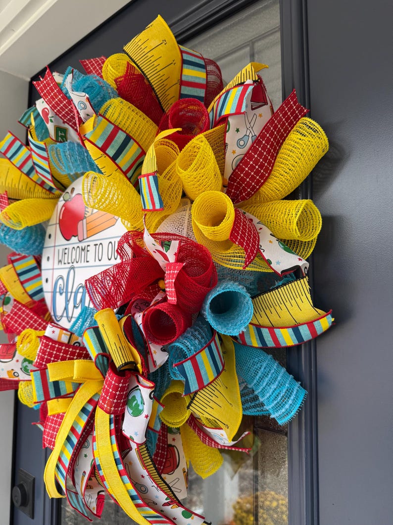 Classroom Door Wreath, Teacher Gift, Welcome to Our Class, School ...