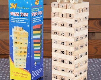 Montessori Wooden Blocks | 54-Piece Educational Stacking Toy for Kids Ages 3+, Brain Development Games