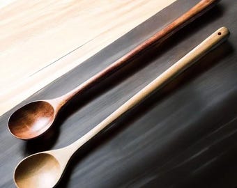 Cuchara de madera larga para revolver / Utensilio de cocina de 13 pulgadas para cocinar, revolver y servir