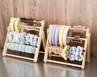 3-Tier Wood Headband Holder | Storage Rack for Hair Accessories, Bracelets & Small Items