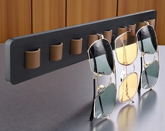Wooden Wall-Mounted Eyeglass Rack – Sunglasses Organizer & Display Holder for Home
