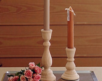 Candelabros de madera sin terminar, candelabros DIY para fiestas, bodas y decoración del hogar.