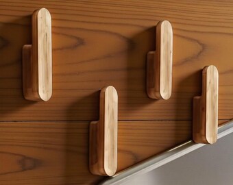 Estante de pared creativo para puerta, 4 piezas de madera maciza estilo bohemio para dormitorio y decoración sencilla del hogar.