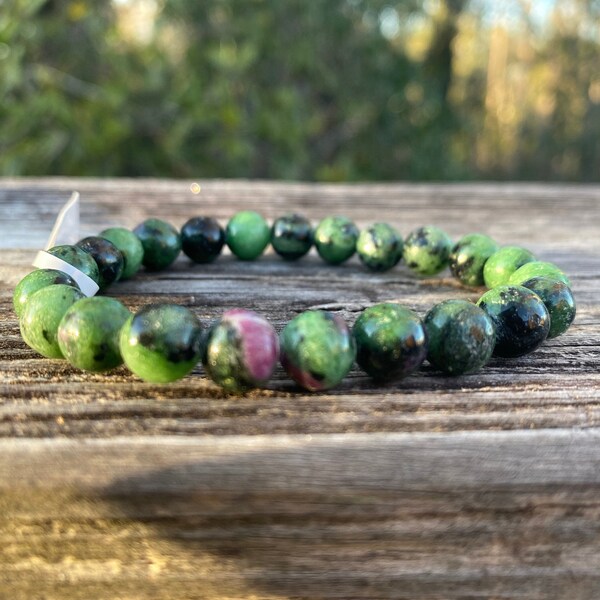 Ruby Zoisite Crystal Bracelet - Stretchy Bracelet - Reiki Charged - Powerful Energy - Rubies - High Vibrational Crystal - Intuition