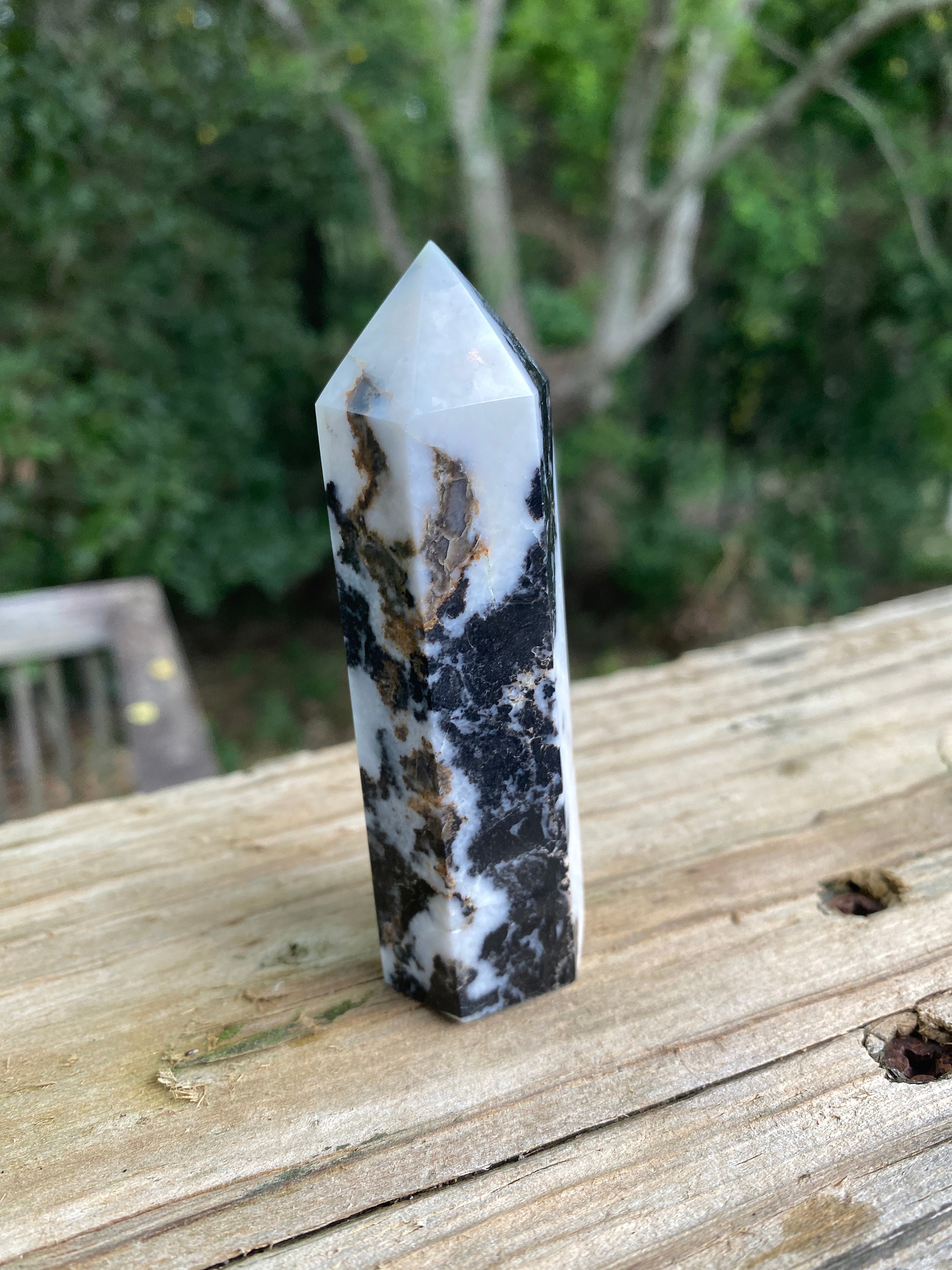 Zebra Jasper Point Zebra Calcite Tower Reiki Healing | Etsy