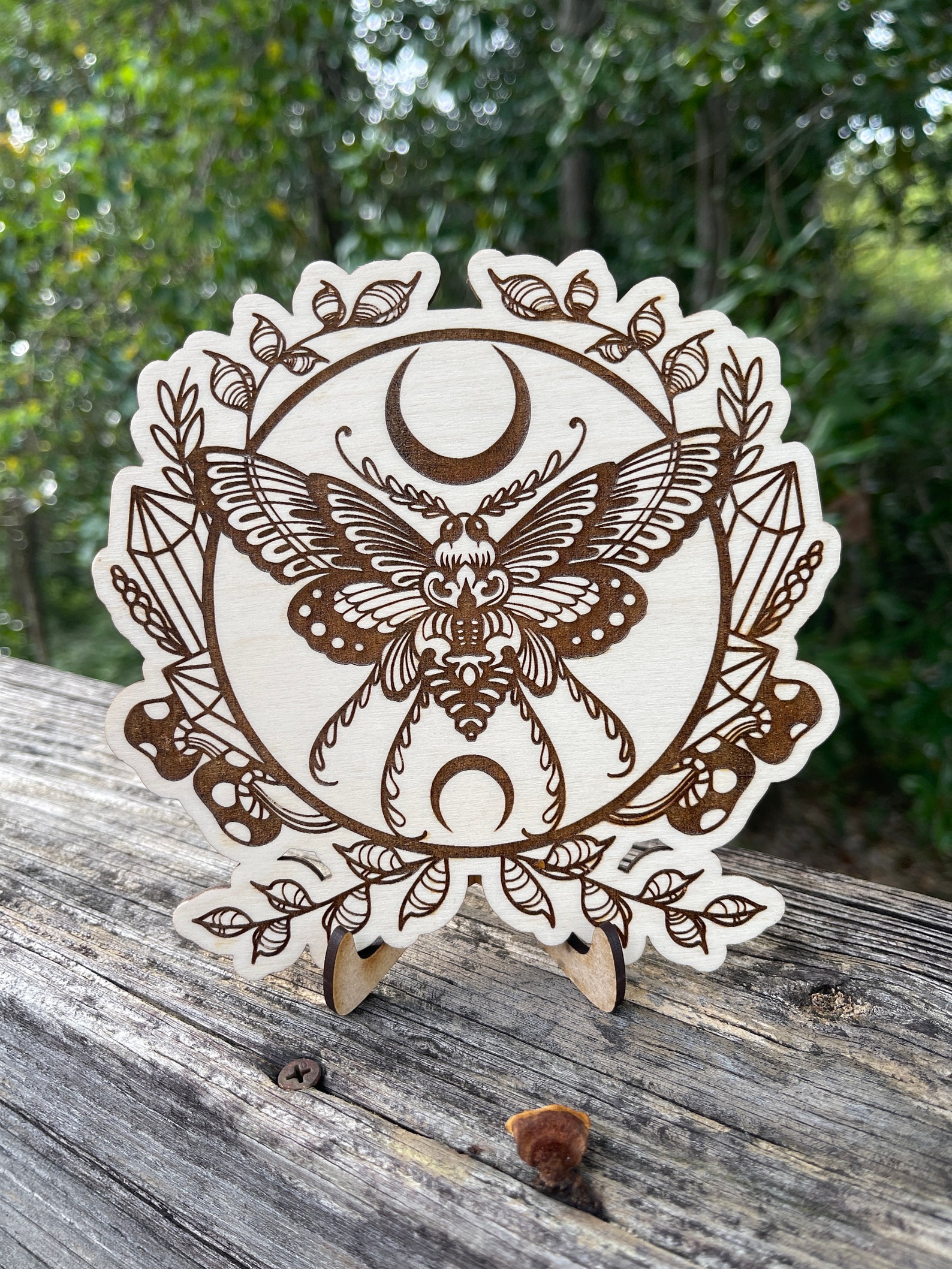 Lunar Moth Wood Burnt Art Wood Burned Art Wood Burnt - Etsy