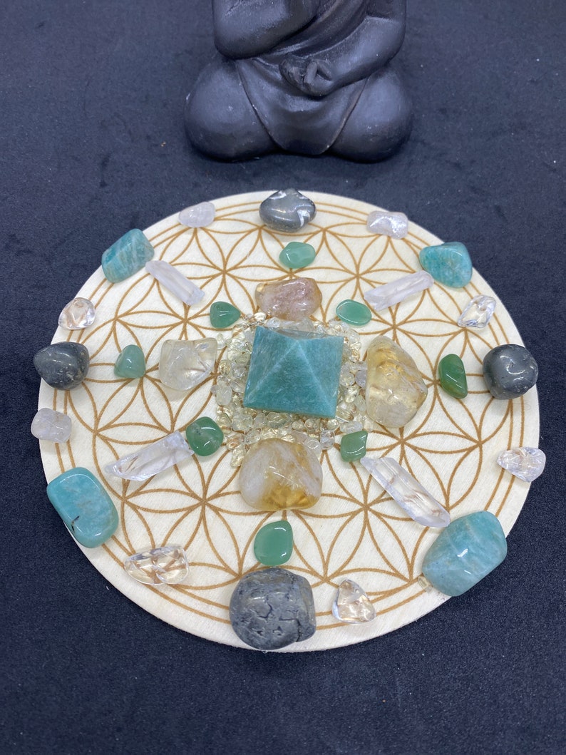 Attract Wealth & Goodluck Crystal Grid Kit 6 Grid Etsy