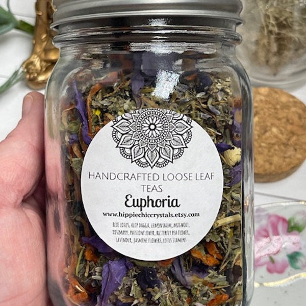 Euphoria Tea Blend, Trippy Tea, Antioxidants, Dreamwork, Herbal Tea, Witchy Teas, Tea for Relaxation, Sleepytime Tea, Organic