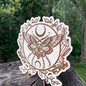 Lunar Moth Wood Burnt Art Wood Burned Art Wood Burnt - Etsy