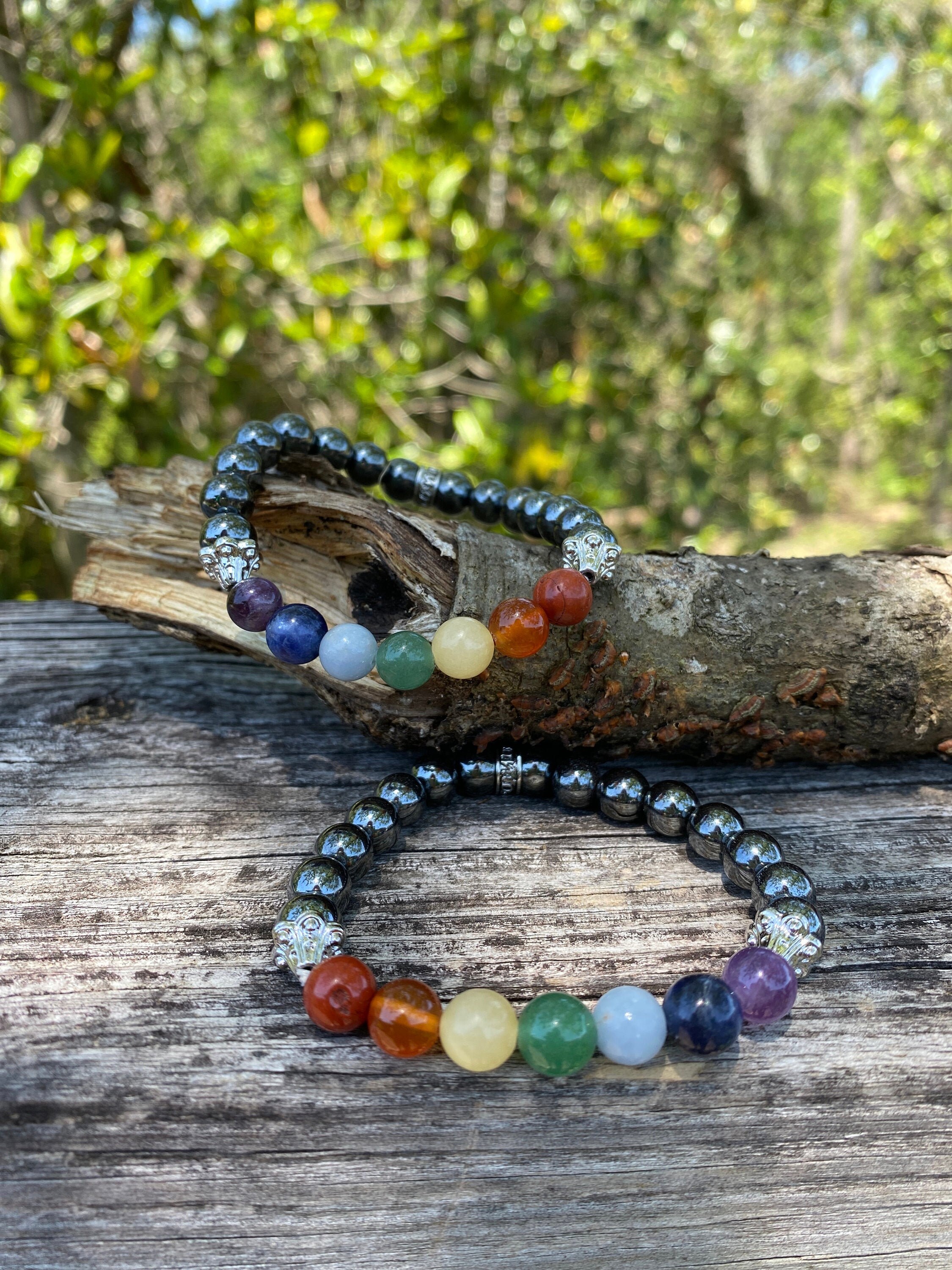 Pulsera De Equilibrio De Cuentas Om Mani Padme Hum De Lazurita Natural Con Buddha Stones