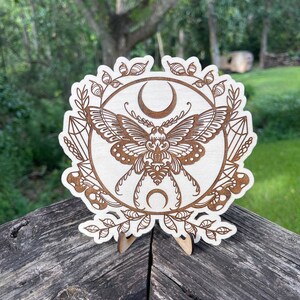 Lunar Moth Wood Burnt Art Wood Burned Art Wood Burnt - Etsy