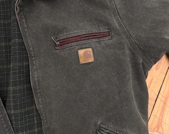 Carhartt J97 Plaid Detroit Jacket Moss Green