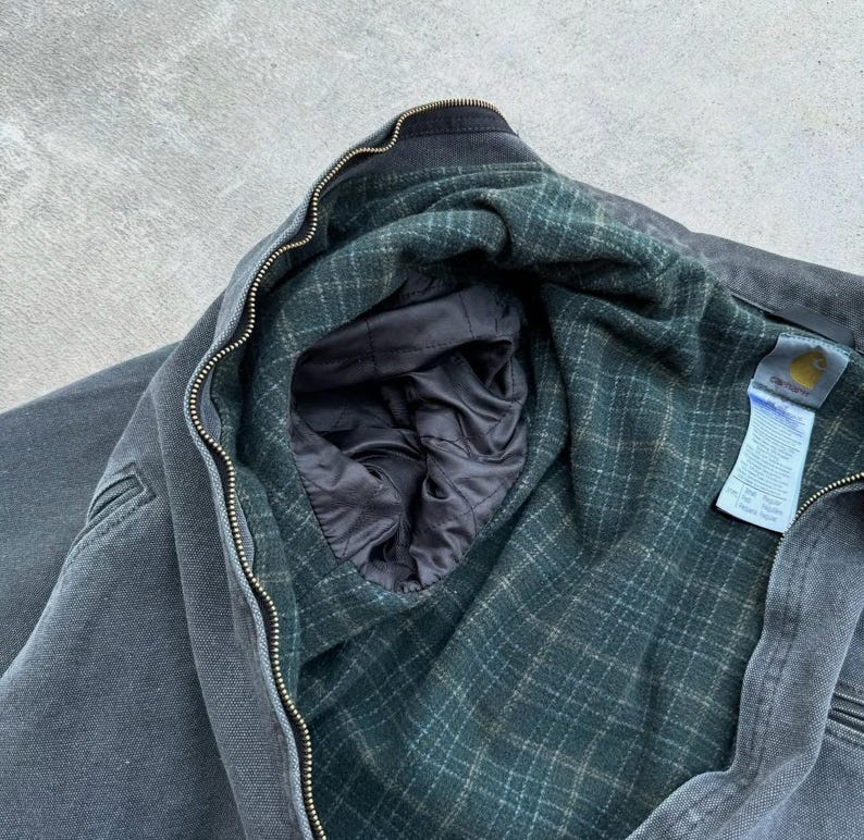Second Hand J97 Carhartt Plaid Detroit Black PTRL Jacket - L image 5