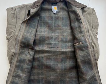 Chaqueta Carhartt J97 Plaid Detroit marrón