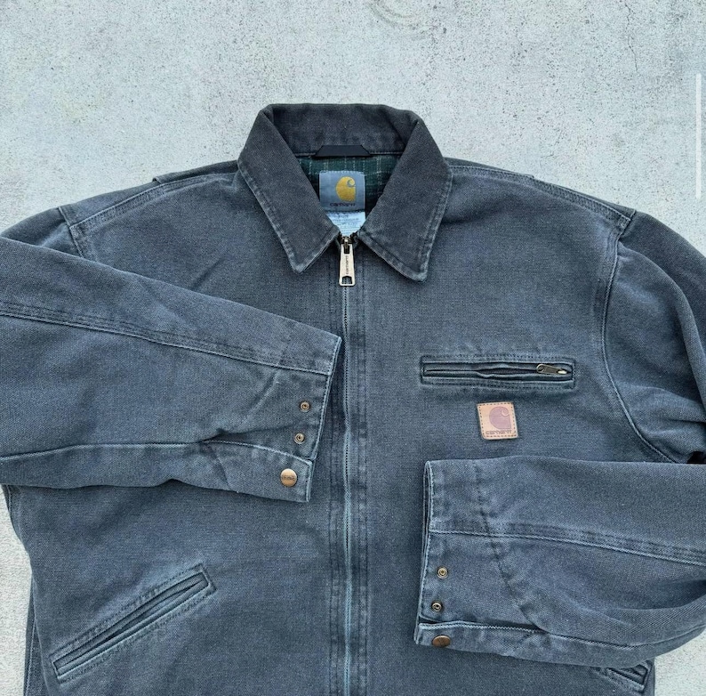 Second Hand J97 Carhartt Plaid Detroit Black PTRL Jacket - L image 1