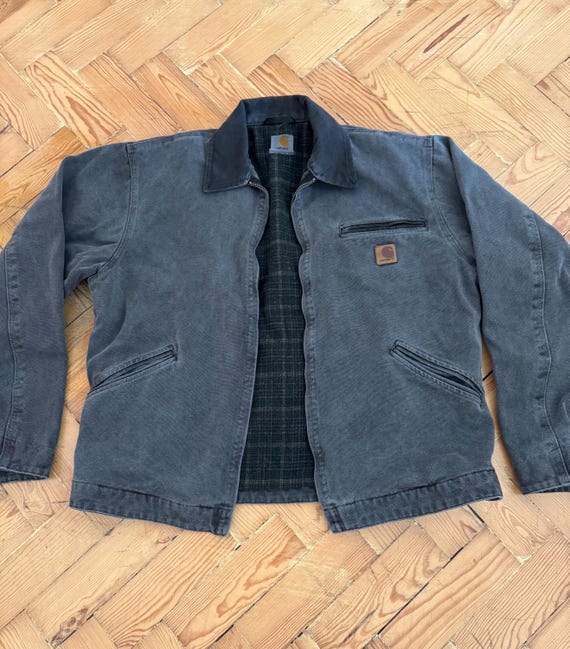 Carhartt J97 Plaid Detroit Jacket Petrol Black - Etsy