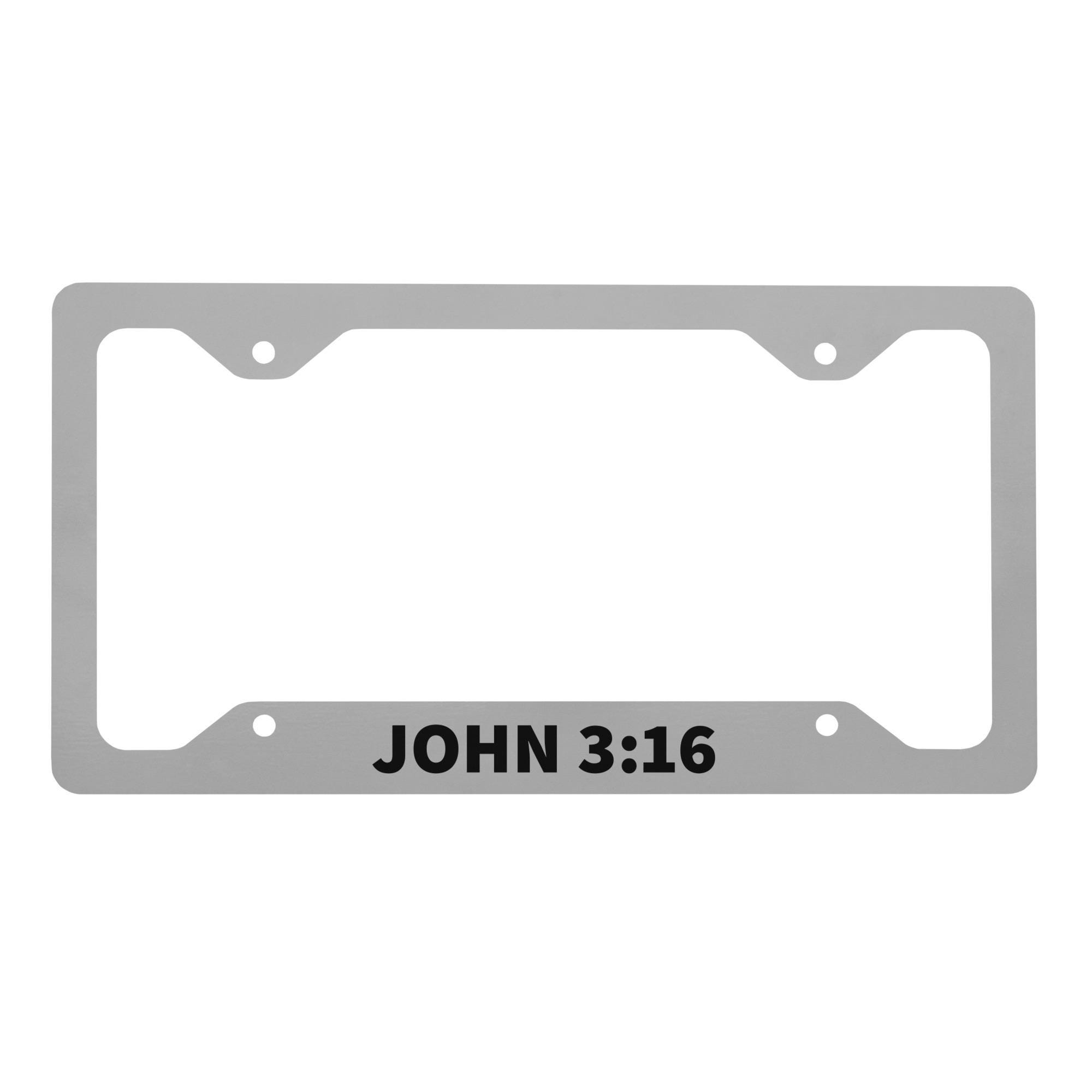 "No Worries God's Got It Covered" License Plate Frame - Black Chrome Bible Verse Frame For Cars & Trucks - View #8