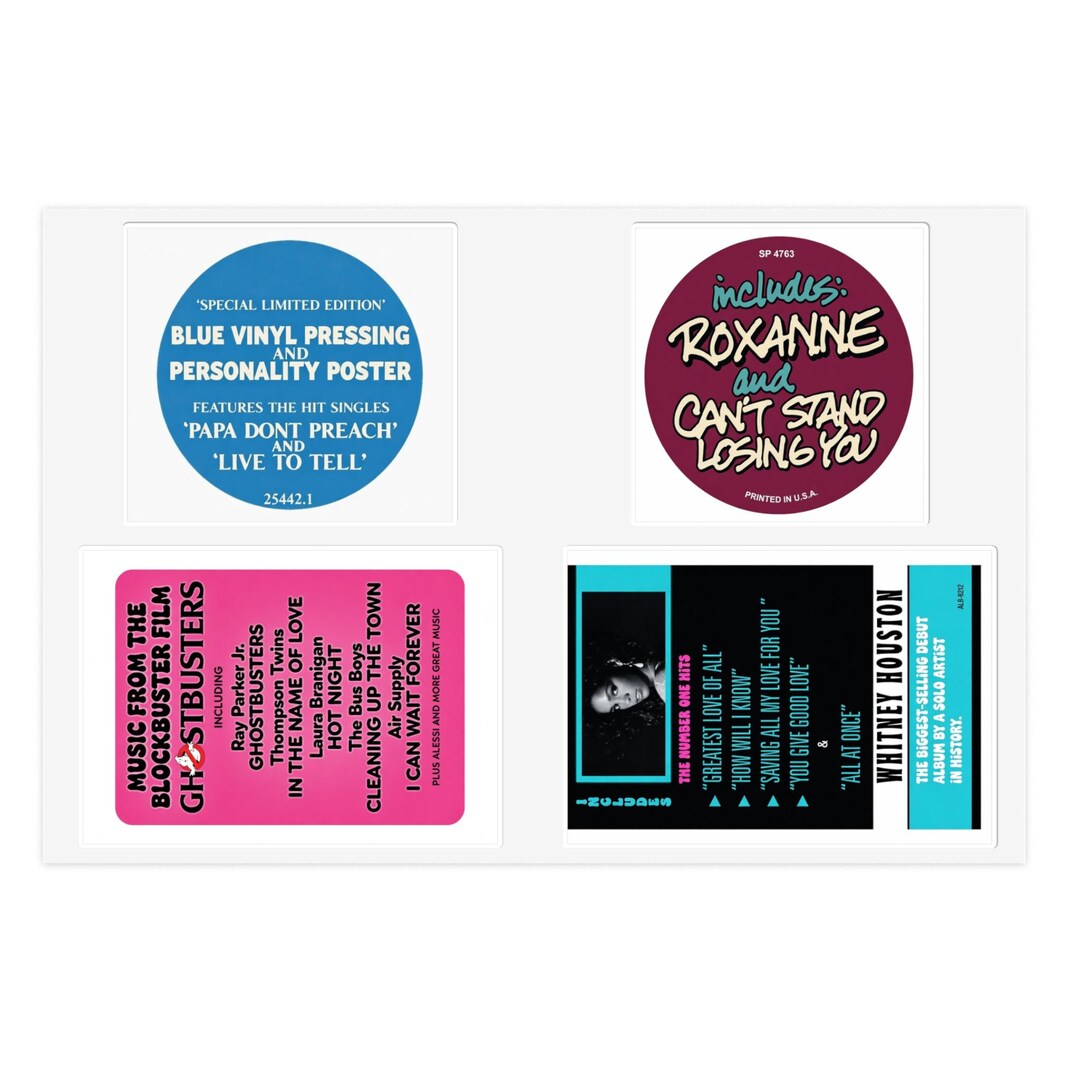 Sticker On Inner Record Label 80s Retro Album Label Stickers – Vintage Vinyl Record Music Decals - Etsy