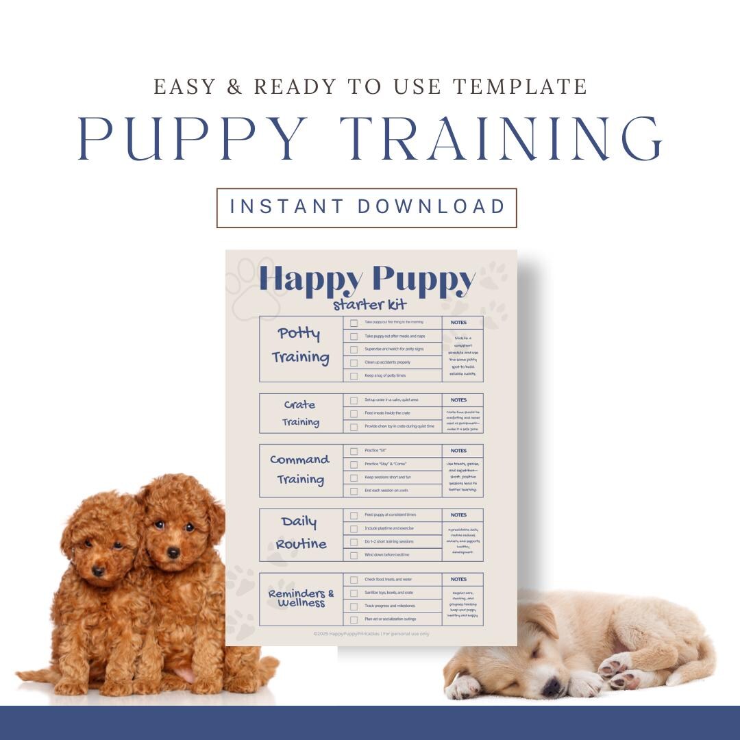 Ultimate Puppy Starter Kit Printable Puppy Checklist, Potty