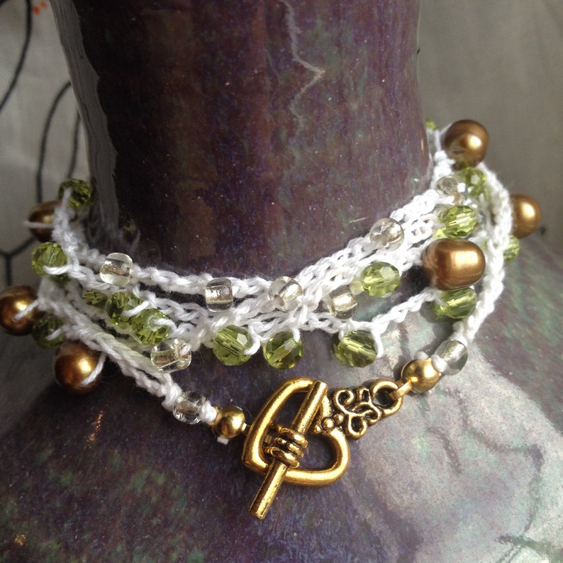 Crocheted Convertible Necklace wrap Bracelet Anklet Etsy