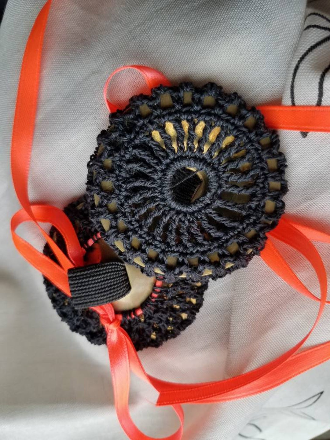 Black Crocheted Zill Mufflers Finger Cymbal Protectors With Etsy