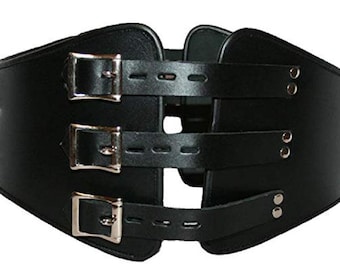 Mens Leather Corset Cincher Gothic Steampunk Costume Belt
