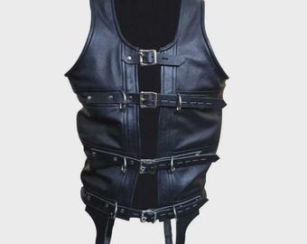 Men’s Leather Corset with Crotch Straps