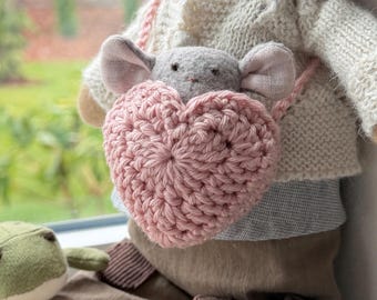Heart Critter Bag made for 13"-14" Soft Dolls: Petal