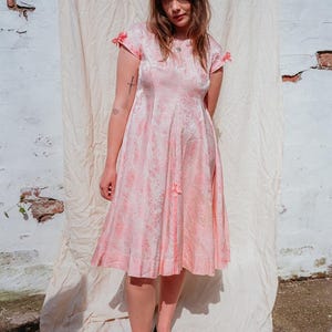Vintage 1940s Pink Silk Dress