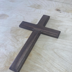 Medium Wooden Cross - Walnut 13”