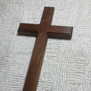 Medium Wooden Cross - Walnut 13&quot;
