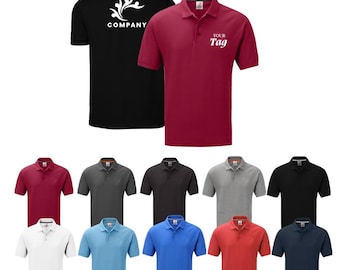 Personalized Polo Shirt - Golf/Business/Team Customization Company Logo Party Polo Shirts - Print Logo or Text - Premium Comfort Fit (M-4XL)