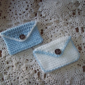 Crochet bébé garçon Toddler Keepsake Tooth Fairy pochette premier cheveux Locket enveloppe porte-carte