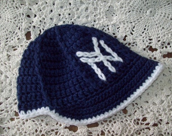 Bonnet en Crochet de Baseball NY YANKEES w / bord pour bébé enfant garçon ou fille un cadeau de Shower de bébé Unique pour un Fan de New York mignon pour les porter toute l’année