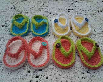 Crochet Flip Flop SANDALS Summer Shoes Beach Baby 0-3 months Baby Infant Custom Colors Baby Shower Gift Photo Prop