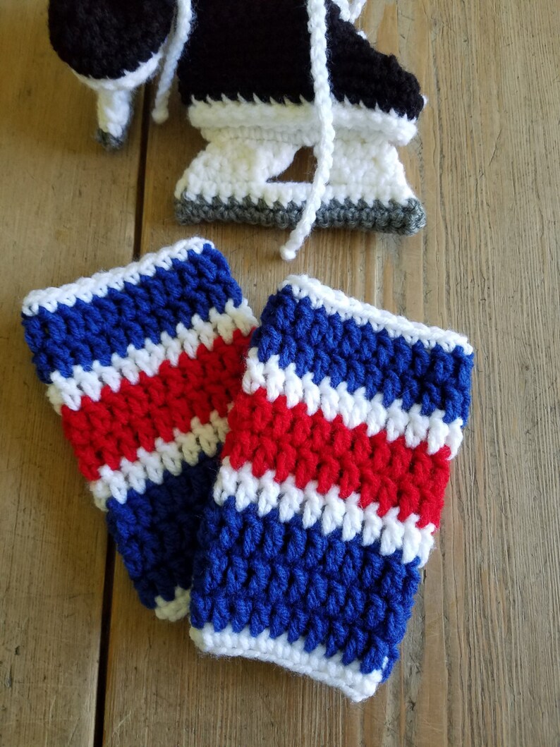 Hand Crocheted Ice Hockey Skates and Matching Leg Warmers Etsy