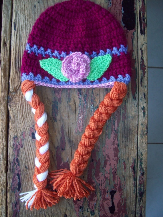 Crochet Princess Anna Hat Photo Prop Sweet Baby Girl Spring Dress