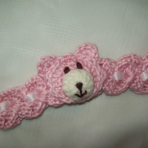 VENDA de mano del ganchillo rosa osito bebé infantil
