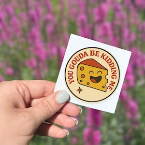 Cheesy Humor Stickers, Fun Laptop Decals, Cute Wall Art, Gift for Cheese Lovers, Whimsical Stickers for Kids