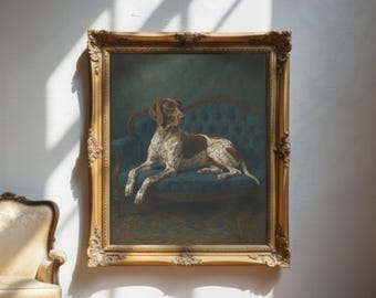 Retrato vintage de un Braco Alemán de Pelo Corto: Arte canino regio, estilo de la vieja aristocracia (Descarga digital)