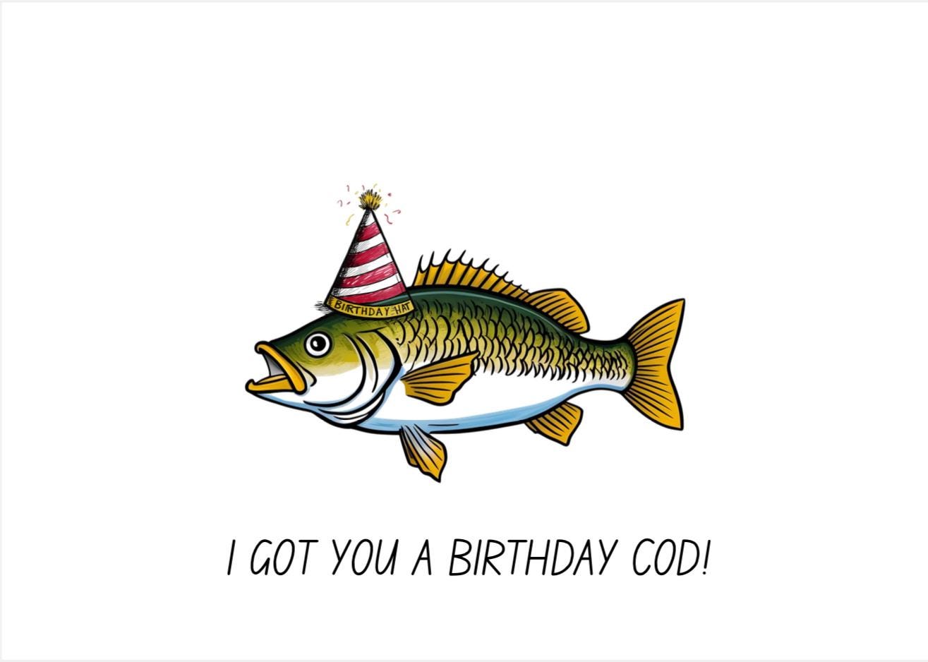 Funny Fish Birthday Card: 