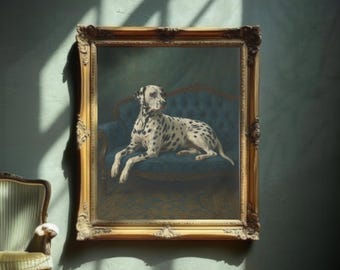 Vintage Dalmatian Portrait: Regal Dog Art, Old Money Style (Digital Download)