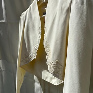 Vintage White Boldero z Koronką I Ślubny Bolero I Formalny Bolero I Koronkowy Bolero I Ślubny Specjalny Okazja Retro